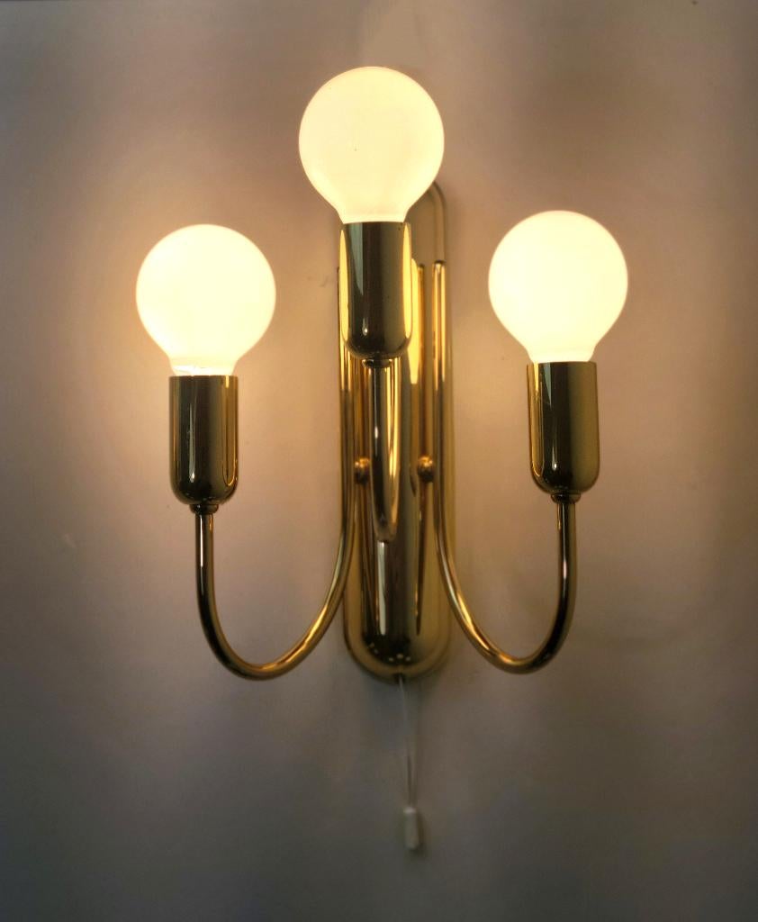 Vintage Hollywood Regency stijl wandlampen, Sölken Leuchten, Gebruikt, Ophalen of Verzenden, Glas, Nvt