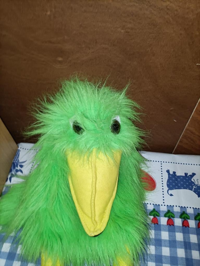 Groene vogel handpop kraai Rekenhulp school, Ophalen of Verzenden, Zo goed als nieuw, Overige typen