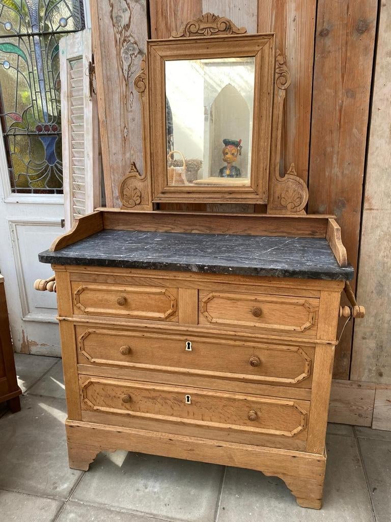 Landelijk Frans eiken kast commode wasmeubel, Ophalen