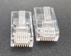2 stuks: RJ45 CAT6 Pass Through-connector (Nieuw), Computers en Software, Pc- en Netwerkkabels, Verzenden, Nieuw
