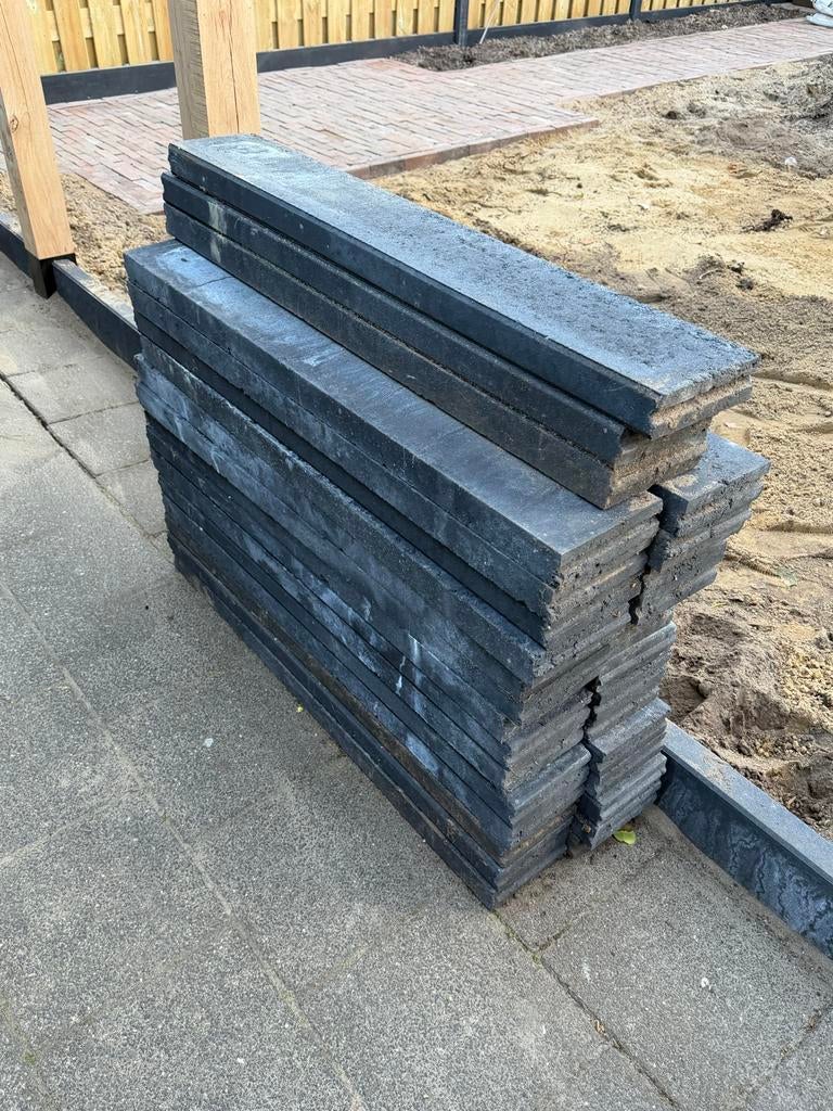 Opsluitbanden antraciet, 31 stuks, 100x15x5cm, Tuin en Terras, Ophalen, Gebruikt, Composiet