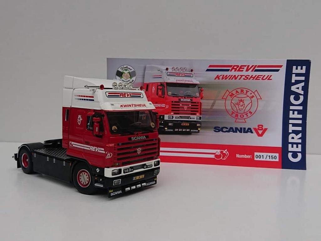 Gezocht: Scania 143 van Revi WSI 1:50, Hobby en Vrije tijd, Modelauto's | 1:50, Ophalen of Verzenden, Zo goed als nieuw, Bus of Vrachtwagen