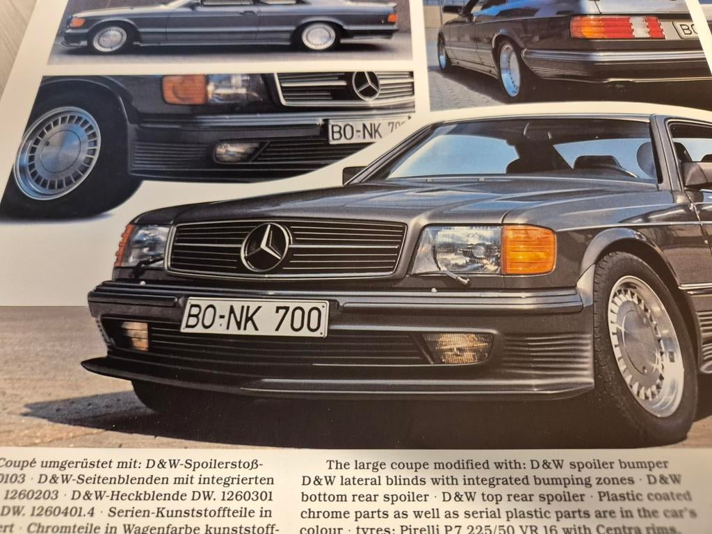 Zeldzame Mercedes D&W tuner w126 S klasse w123 SL CABRIOLET, Boeken, Ophalen of Verzenden, Zo goed als nieuw, Mercedes