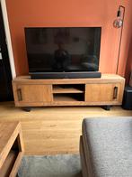 Eikenhouten tv meubel massief, Ophalen, Gebruikt, 150 tot 200 cm, Eikenhout