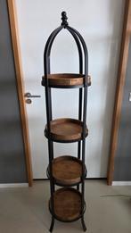 Zwart metalen stellingkast met houten planken, Ophalen