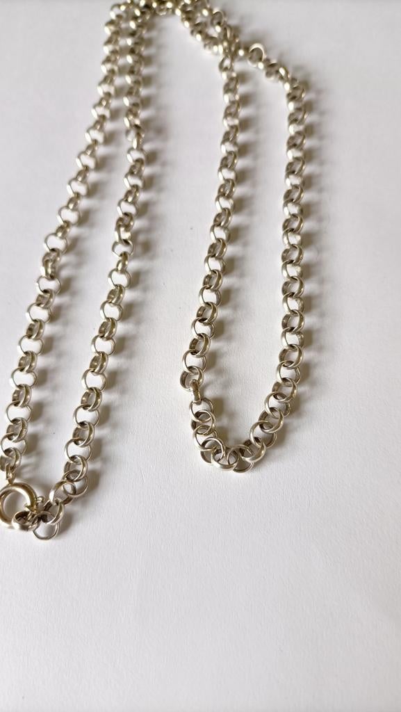 Oude forse zilveren jasseron ketting, Verzenden, Zilver, Ketting