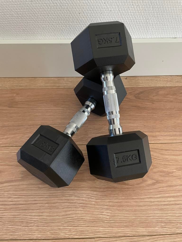 Dumbbells 7.5 kg per stuk, Ophalen of Verzenden, Zo goed als nieuw, Armen, Dumbbell