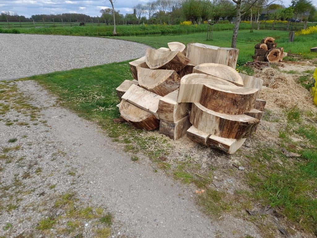 Haardhout blokken, om zelf te kloven., Tuin en Terras, Haardhout, Minder dan 3 m³, Ophalen