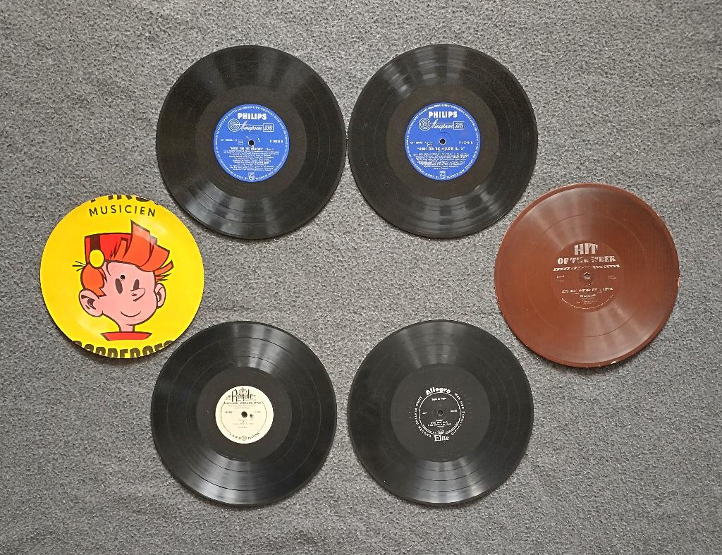 6 platen: 4 x 10" LP (33 rpm), 2 x promo (karton), Antiek en Kunst, Antiek | Tv's en Audio, Ophalen of Verzenden