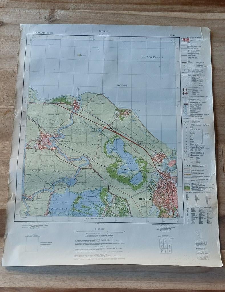Fotogrammetische kaart van Bussum uit 1961, Ophalen of Verzenden, Gelezen, 1800 tot 2000, Landkaart