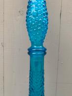 Blauwe glazen Empoli fles / karaf met dop - vintage retro, Antiek en Kunst, Ophalen