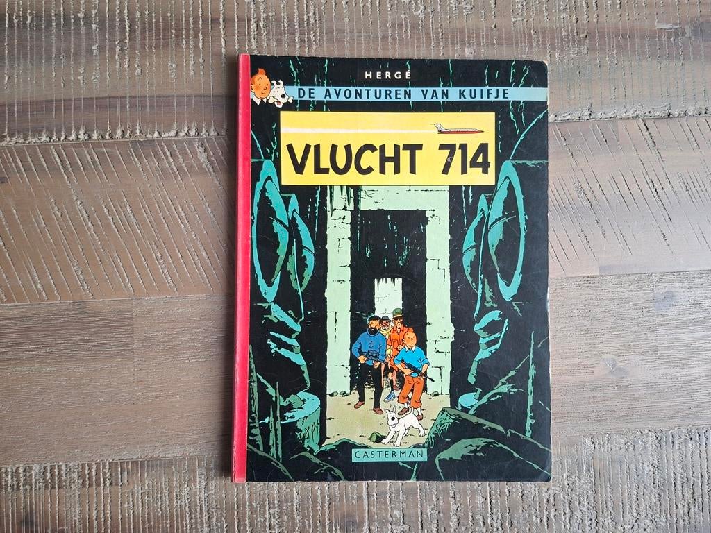 Kuifje Vlucht 714 stripboek 1e druk, Eén stripboek, Zo goed als nieuw, Hergé ,Casterman, Ophalen of Verzenden