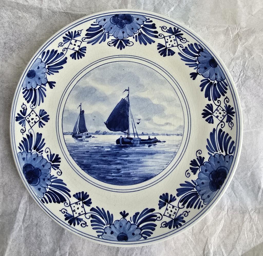 Porceleyne Fles: mooi, echt Hollands bord: zeilen (1959), Antiek en Kunst, Ophalen of Verzenden