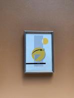 Groenling illustratie in vintage lijstje, Minder dan 50 cm, Gebruikt, Oorspronkelijke maker, Ophalen of Verzenden