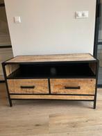 Stoer mango houten tv-meubel met metalen frame, 100 tot 150 cm, Ophalen of Verzenden, Zo goed als nieuw, Minder dan 100 cm