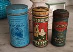 Antieke blikjes set 3 stuks DERMOLIN, KLAVERBLAD'S, DAVONIA, Verzamelen, Ophalen of Verzenden, Gebruikt, Overige, Overige merken