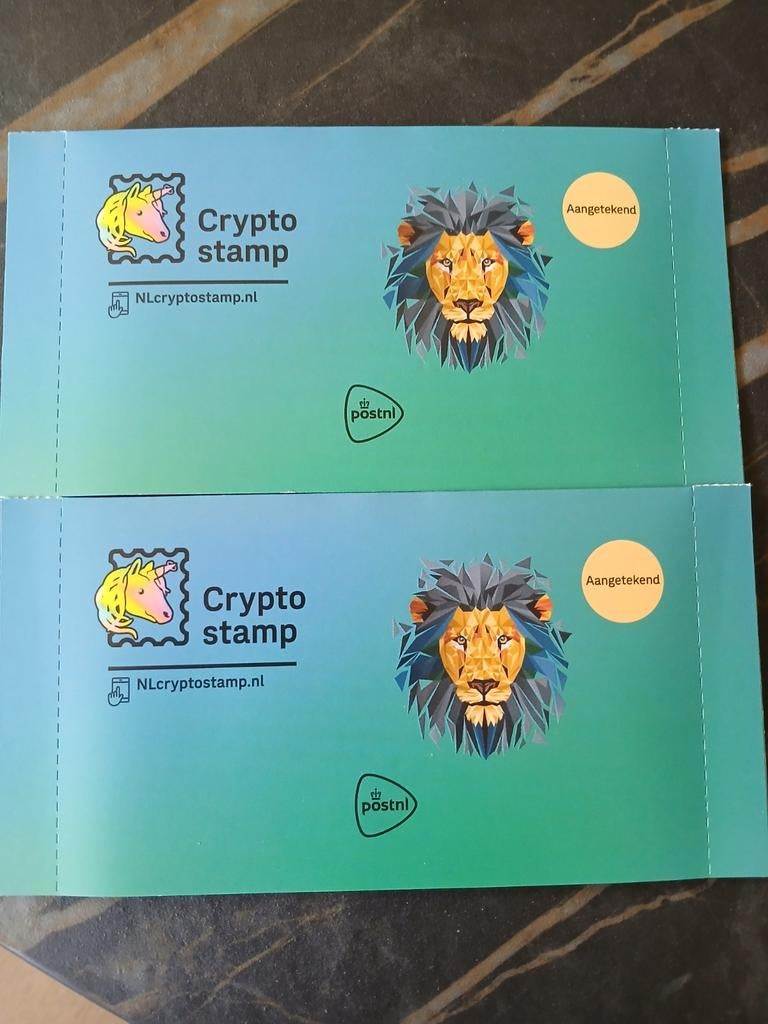 2x PostNL Crypto Stamp (Ongeopend) - Aangetekend, Ophalen of Verzenden, Na 1940, Postfris