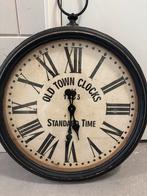 Grote wandklok Old Town Clocks met houten rand, Ophalen of Verzenden, Gebruikt, Analoog, Wandklok