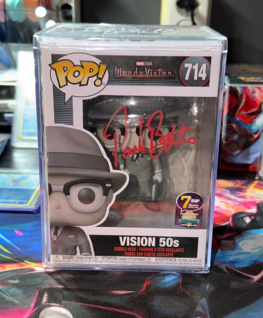 Paul Bettany Autographed Marvel Vision 1950s Pop #714, Ophalen, Zo goed als nieuw