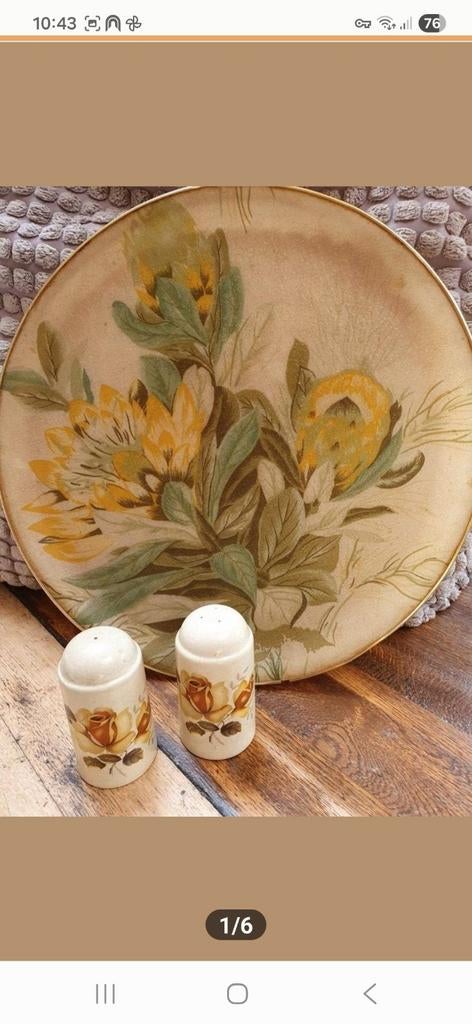 Retro set/dienblad met peper en zout stel, Ophalen of Verzenden, Huis en Inrichting