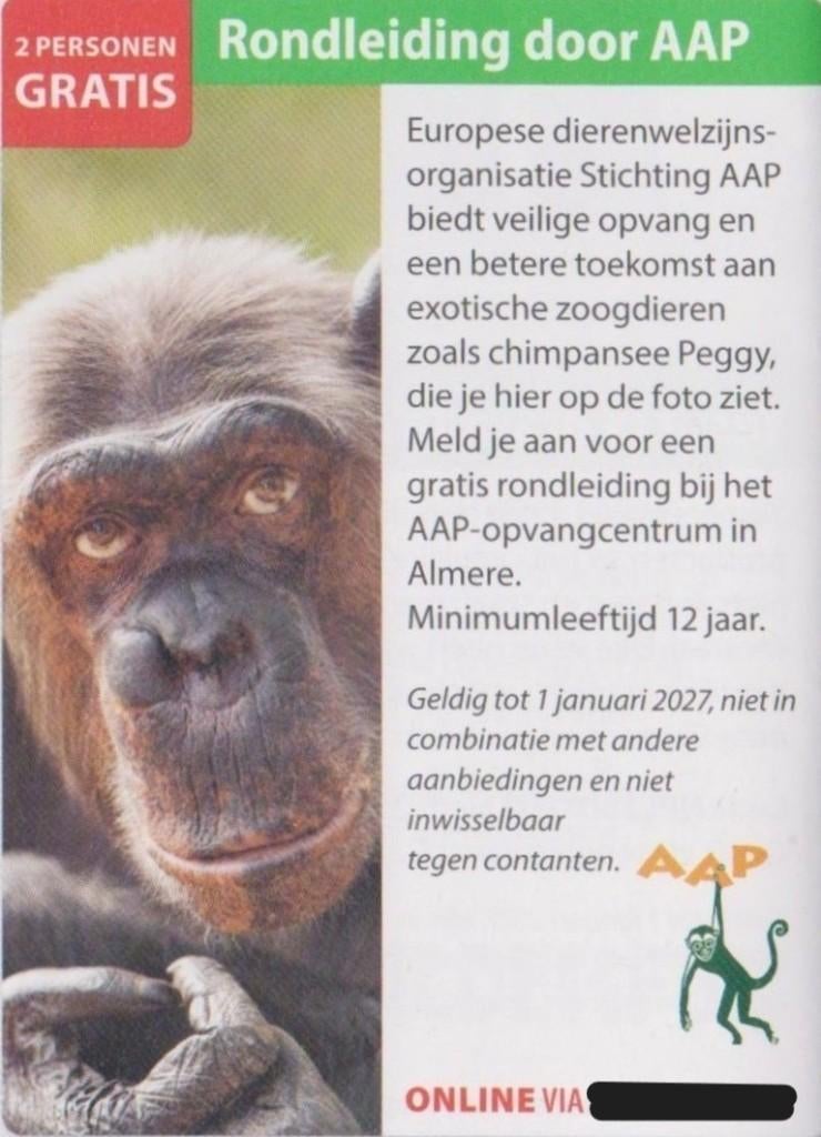 Rondleiding door AAP. Almere. Gratis. Postcodeloterij bon., Twee personen, Kortingskaart