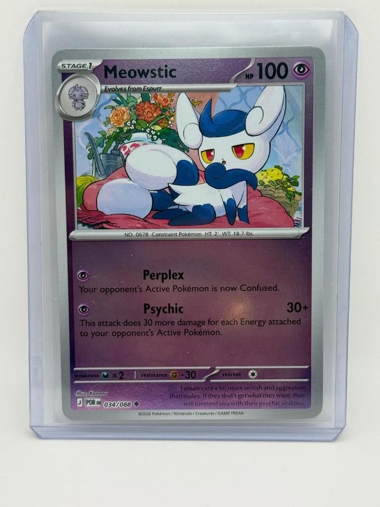 Meowstic [Reverse Holo] #34 Pokemon Perfect Order, Verzenden, Nieuw, Losse kaart, Foil