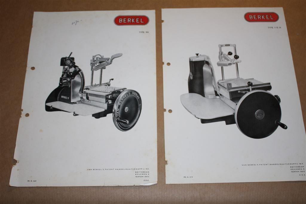 2 Berkel folders Handvleessnijmachines - Ca 1950 !!, Ophalen of Verzenden, Gelezen