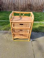 Boho style Rotan nachtkastje / ladekastje, Huis en Inrichting, Kasten | Ladekasten, Ophalen, 1 of 2 laden, 50 tot 100 cm, Minder dan 100 cm