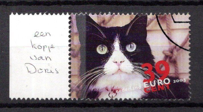 gestempelde zegel. Jaar 2003: poes met tab persoonlijke, Verzenden, Na 1940, Gestempeld