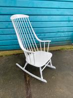Schommelstoel Lena Larsson Scandinavisch vintage design ‘60., Ophalen, Gebruikt, Mid century Zweeds design vintage '60, Wit