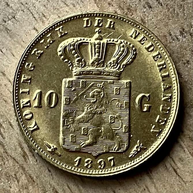 gouden tientje 1897 Wilhelmina (1), Postzegels en Munten, Munten | Nederland, Ophalen, Koningin Wilhelmina, 10 gulden, Losse munt