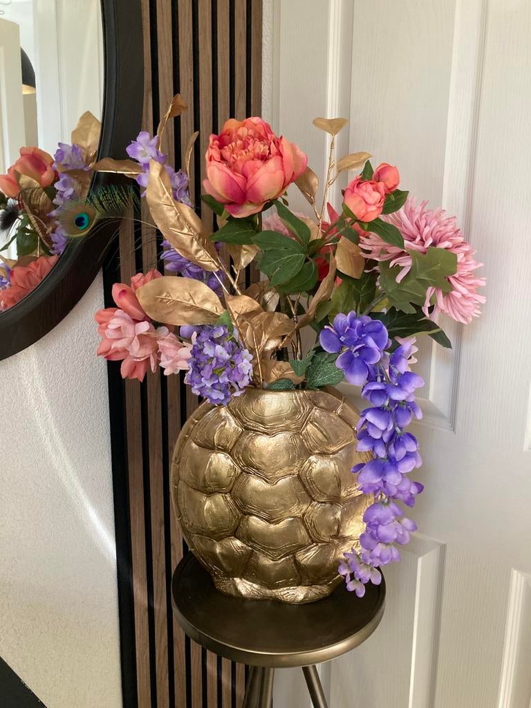 Vaas met Zijden bloemen Luxe Set Zijdebloem, Ophalen of Verzenden, Nieuw, Bloemstuk, Meerkleurig