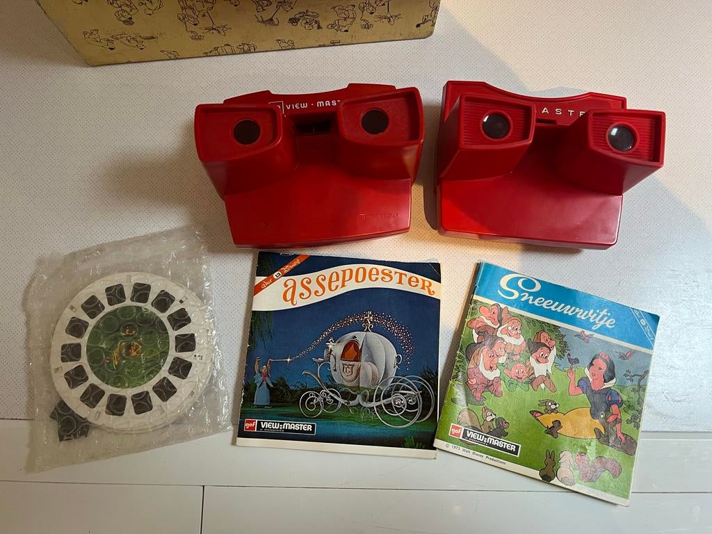 Vintage View-Master Set: 2 Kijkers, 3 Reels (Assepoester, Sn, Ophalen of Verzenden, Gebruikt, Jongen of Meisje