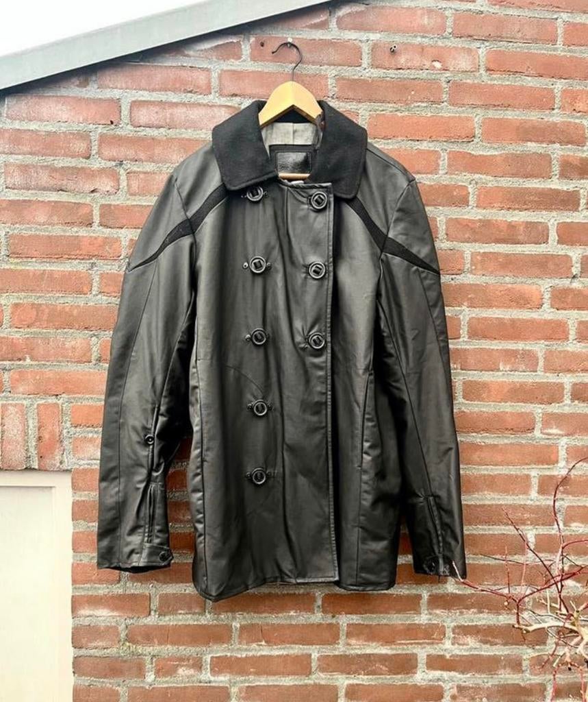 Denham longshore peacoat jas jacket biker army black Large, Kleding | Heren, Verzenden, Zo goed als nieuw, Maat 52/54 (L), Zwart