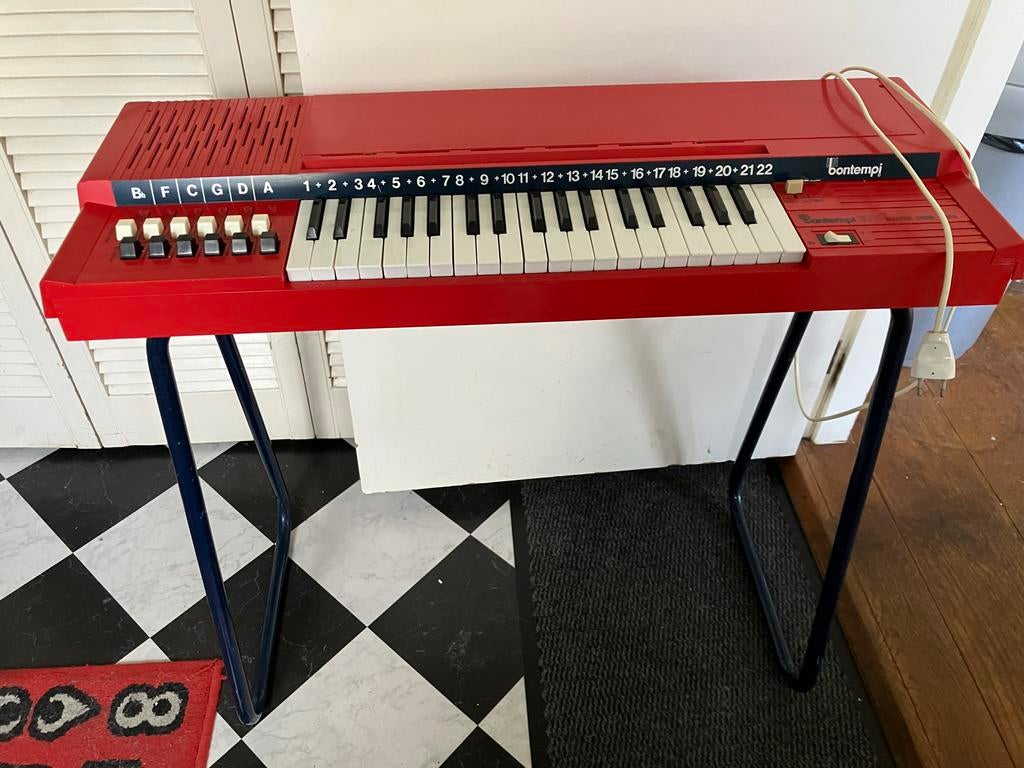 Bontempi 109 Elektrisch Akkoordorgel - Vintage Rood, Muziek en Instrumenten, Keyboards, Ophalen, Gebruikt, Overige aantallen, Overige merken