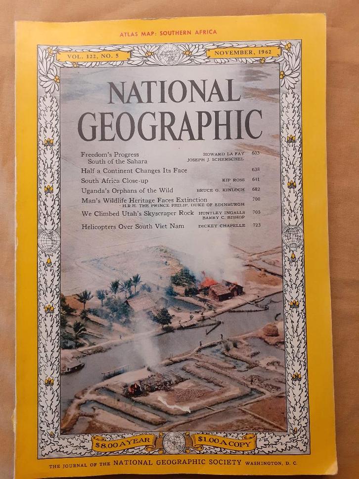 National Geographic 1962 Vietnamperiode, Verzamelen, Militaria | Algemeen, Landmacht, Overige typen, Amerika, Ophalen of Verzenden