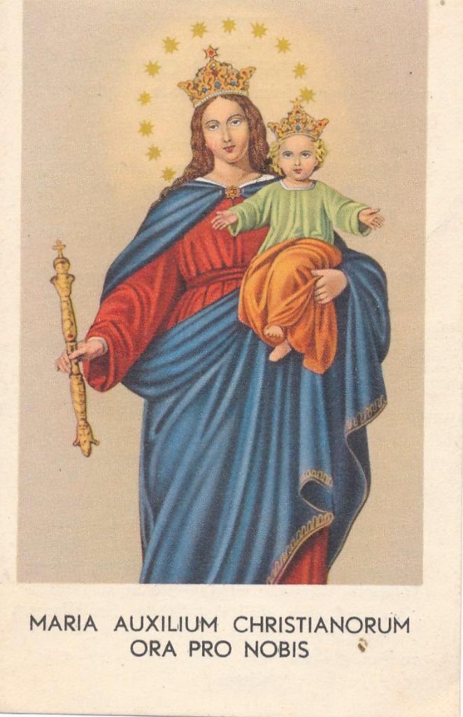 8 Devotieprentjes O.L. Vrouw Hulp der Christenen, Verzamelen, Religie, Zo goed als nieuw, Christendom | Katholiek, Kaart of Prent