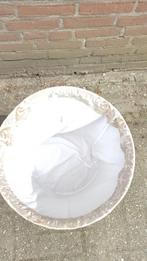 Opberg ton bekleed vintage met deksel, Ophalen of Verzenden