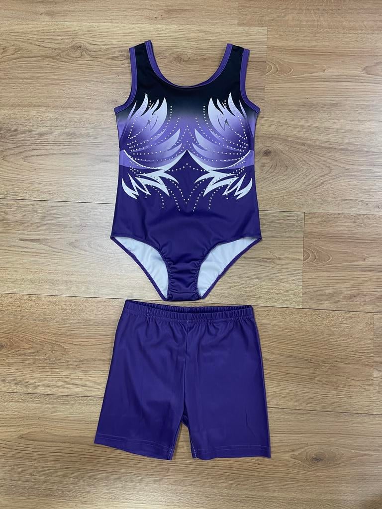 Nieuw paars turnsetje - maat 134/140, Sport en Fitness, Turnen, Paars, Nieuw, Turnpak(je), Kindermaat 122 t/m 140