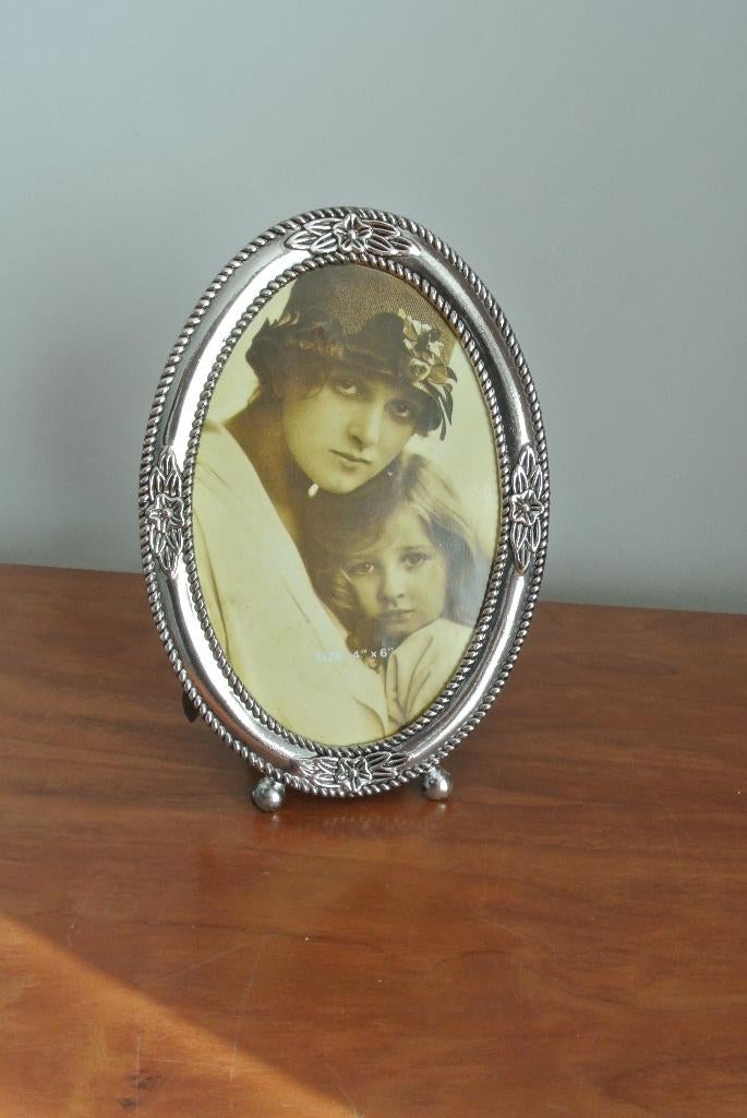 Fotolijst ovaal verzilverd, Ophalen of Verzenden, Gebruikt