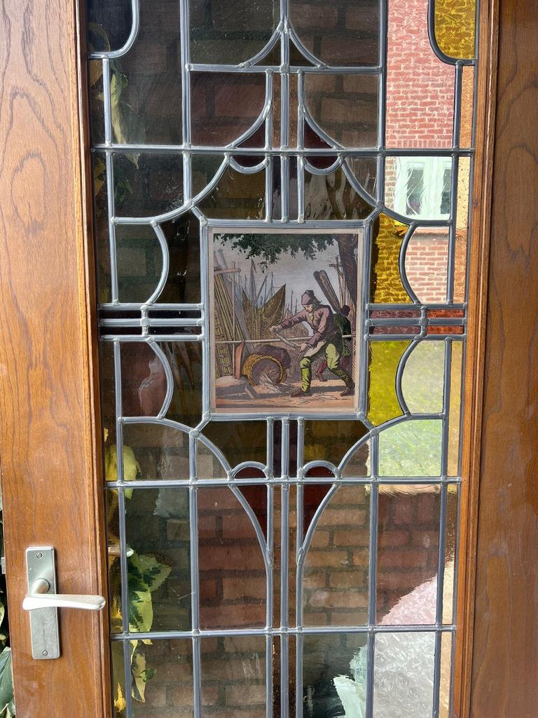 Glas in lood deur 202x78, Doe-het-zelf en Verbouw, Deuren en Horren, Ophalen, Gebruikt, Minder dan 80 cm, Binnendeur