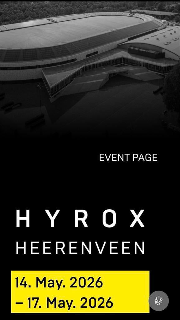 Hyrox ticket men open solo vrijdag Heerenveen 2026, Eén persoon