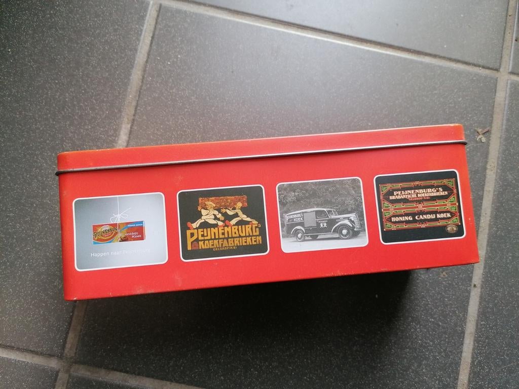 Vintage Peijnenburg koekblik - 125 jaar reclame, Verzamelen, Blikken, Ophalen of Verzenden, Gebruikt
