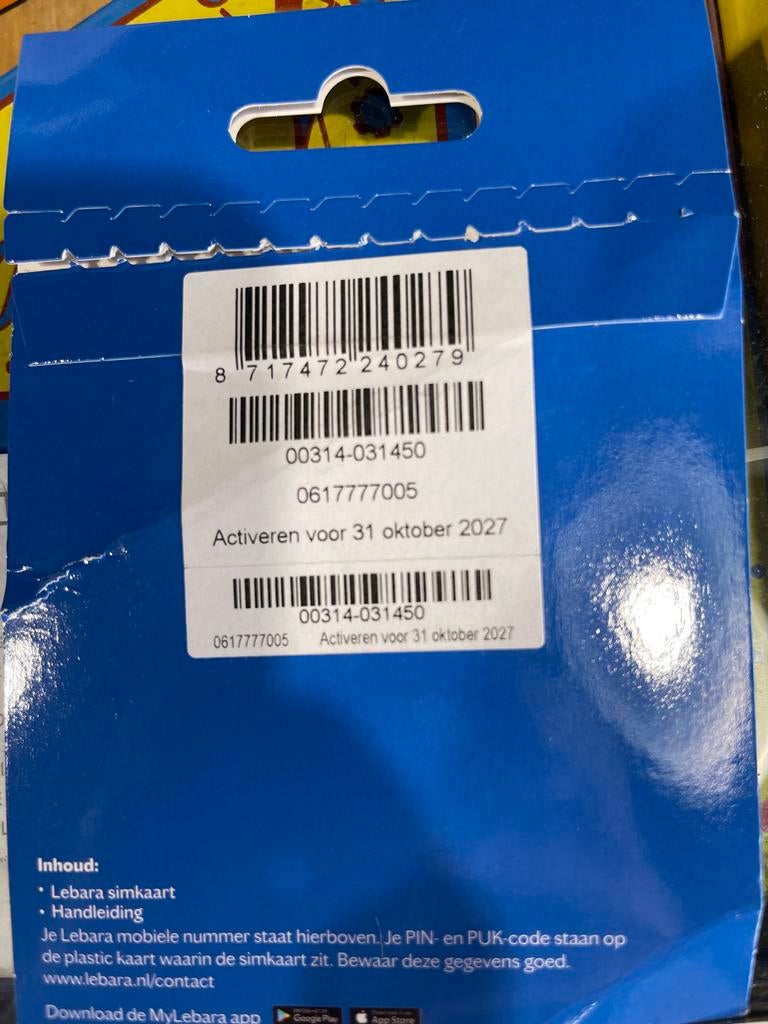 Lebara simkaart met nummer 0617777005, Telecommunicatie, Prepaidkaarten en Simkaarten, Ophalen of Verzenden, Nieuw, Overige providers