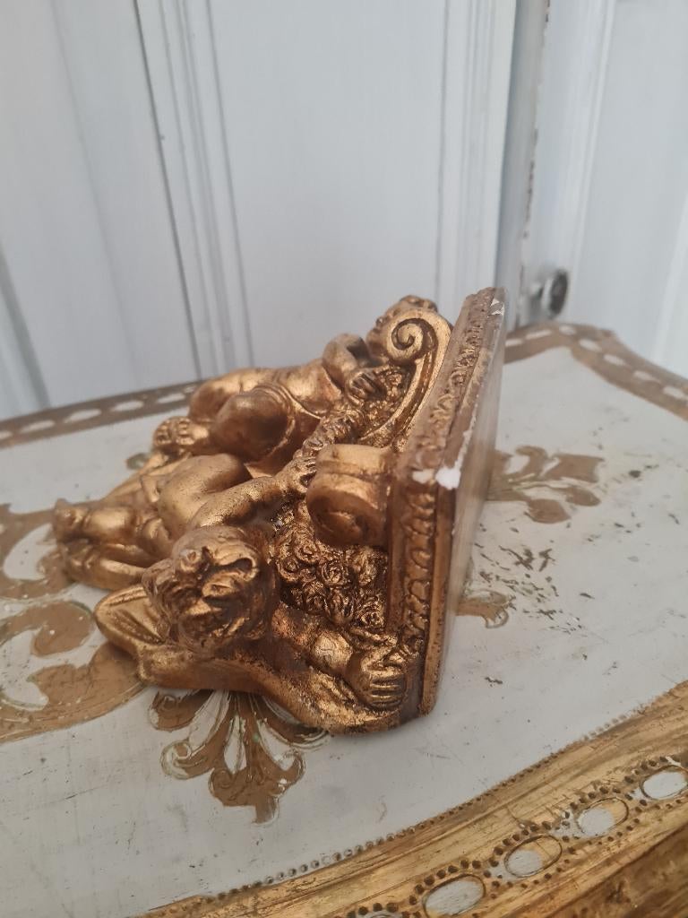 Zeer oud kleiner gipsen consooltje engeltjes barok, Antiek en Kunst, Ophalen of Verzenden