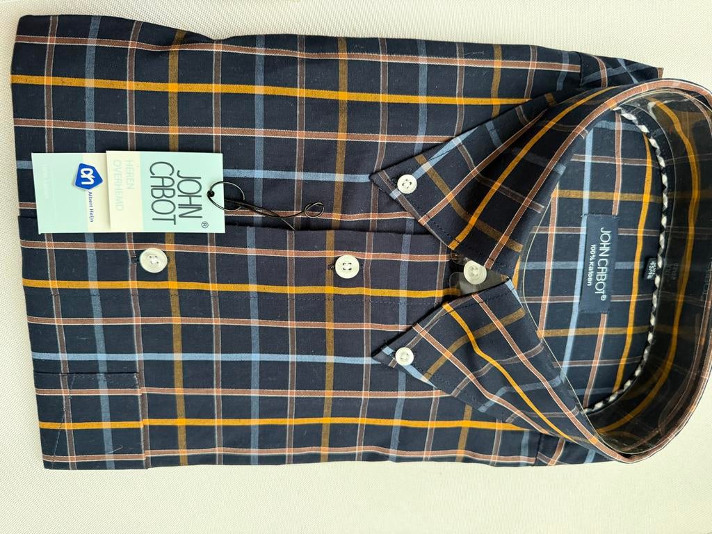 Nieuw John Cabot overhemd - XXL 45/46, Ophalen of Verzenden, Nieuw, Blauw, Overige halswijdtes