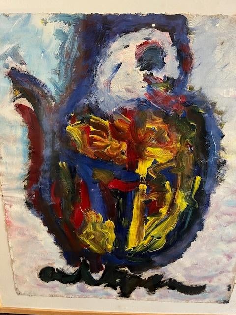 Groot Kleurrijk Origineel Schilderij van Anton Heyboer, Ophalen