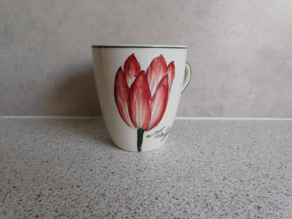 Senseo mok Artificium Vic's Handpainted, Huis en Inrichting, Keuken | Servies, Ophalen of Verzenden, Zo goed als nieuw, Overige stijlen