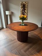 Ronde eettafel Walnoot, Huis en Inrichting, Tafels | Eettafels, Ophalen, Rond, Zo goed als nieuw, Vijf personen of meer