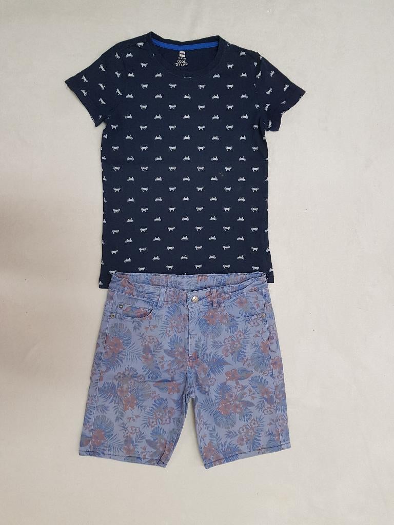 Super leuk donker blauw HEMA krabben shirt maat 134-140., Kinderen en Baby's, Kinderkleding | Maat 134, Verzenden, Zo goed als nieuw